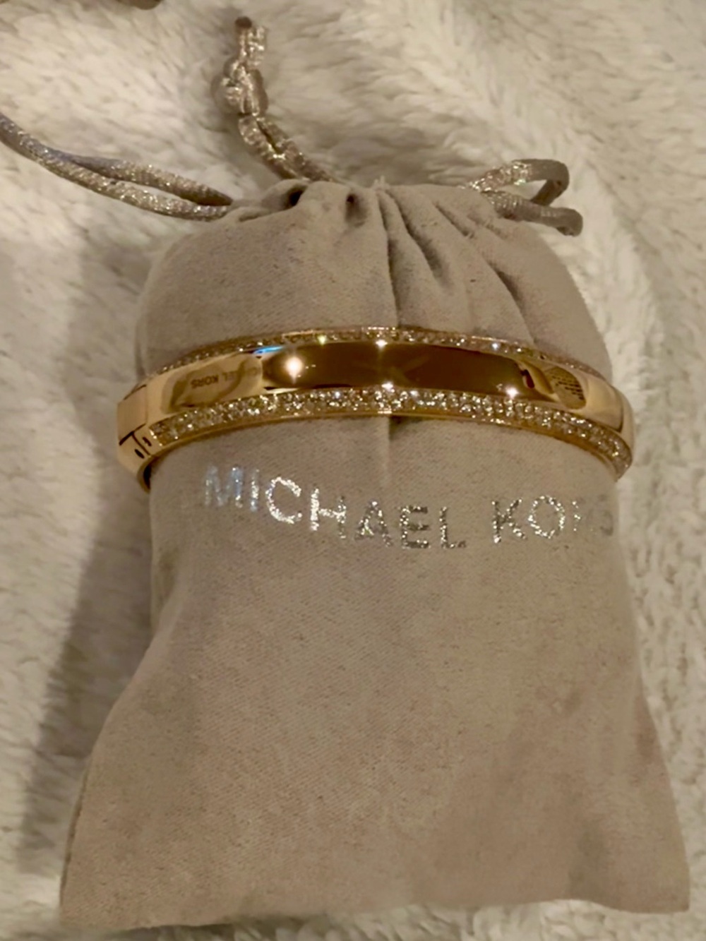 New - Michael Kors Gold Bangle Bracelet with Pave’ style Crystals. Never worn. - Picture 6 of 7